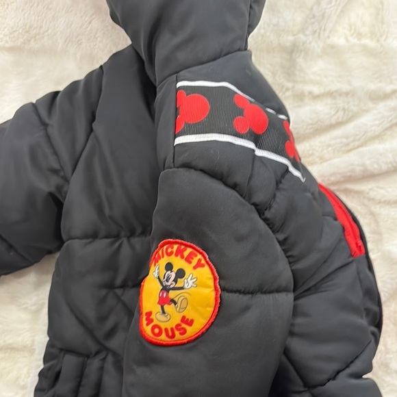 Black Puffer Jacket with Red Mickey Mouse Backpack - Picture 4 of 16
